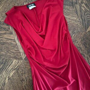 Byer Too! Vintage Red Cowl mini dress Made in‎ the USA size small